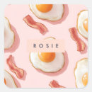 Search for bacon square stickers Fried egg