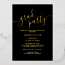 Search for modern graduation invitations Black and gold