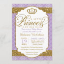 Search for purple princess baby shower invitations Gold