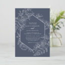 Search for navy blue flowers invitations Botanical
