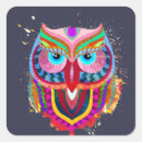 Search for colourful owl stickers Psychedelic