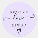 Search for purple love stickers Handmade with love