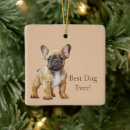 Search for frenchie christmas tree decorations Cream