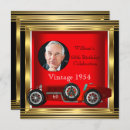 Search for vintage race car birthday invitations Red