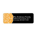 Search for orange flower return address labels Floral