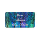 Search for blue tree return address labels Night sky