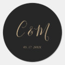 Search for gold monogram wedding stickers Initials