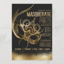 Search for black and gold masquerade party invitations Simple