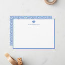 Search for seashells note cards Blue and white