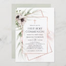 Search for white and gold first communion invitations Geometric