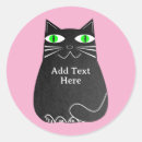 Search for cat green eyes stickers Black