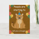Search for cougar birthday cards Funny
