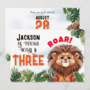 Search for wild and three birthday invitations Lion