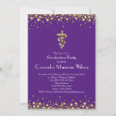 Search for purple and gold graduation invitations Elegant