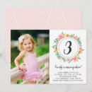 Search for happy 3rd birthday invitations Pink