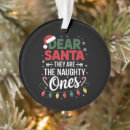 Search for naughty santa christmas tree decorations Matching