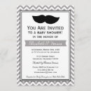 Search for mustache baby shower invitations White