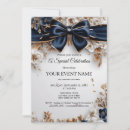 Search for rose gold and navy blue birthday invitations Elegant floral
