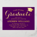 Search for metallic graduation invitations Purple