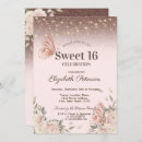 Search for pink butterfly sweet 16 invitations Sixteen