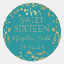 Search for gold teal stickers Sweet 16