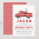 Search for fire engine birthday invitations Watercolor