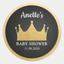 Search for gold crown baby shower stickers Vintage