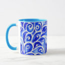 Search for blue and white patterns mugs Sea