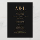 Search for black gold wedding programmes Minimalist