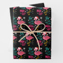 Search for pink flamingo christmas wrapping paper Festive