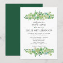 Search for foliage bridal shower invitations Green and white