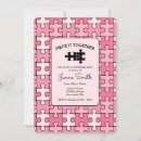 Search for puzzle pieces invitations Pink