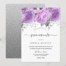Search for purple silver quinceanera invitations Elegant