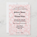 Search for pink damask wedding invitations White