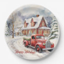 Search for red truck christmas decor Vintage