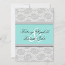 Search for aqua and grey wedding invitations Silver