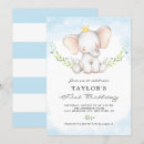 Search for blue elephant birthday invitations Little peanut