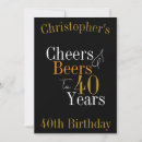 Search for beer 40th birthday invitations Cheers to 40 years