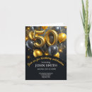 Search for golden 50th birthday invitations Black