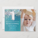Search for teal 1st birthday invitations Modern