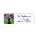 Search for purple tree return address labels Blue