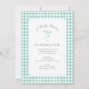 Search for mint baby shower invitations Gingham