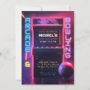Search for arcade birthday invitations Neon arcade party