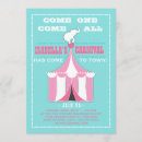 Search for pink carnival birthday invitations Big top