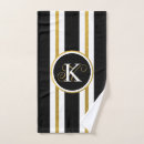 Search for black and white stripes monogram bath towels Gold