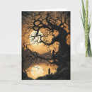 Search for tree halloween cards Full moon