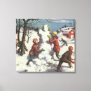 Search for vintage snowman canvas prints Winter