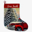 Search for red truck christmas stockings Snow