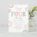 Search for 4th fourth girl birthday invitations Doughnut party