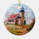 Search for michigan lighthouse christmas tree decorations Nautical